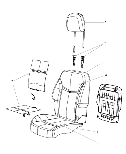 2014 Dodge Avenger Front Seat Cushion Cover Diagram for 5MY22DX9AA