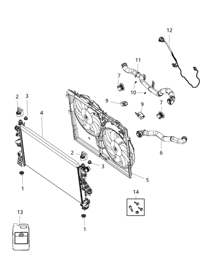 2016 Ram ProMaster 2500 Radiator & Related Parts Diagram 1