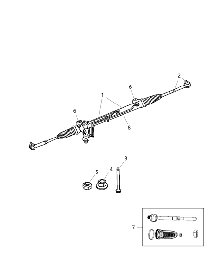 2007 Jeep Commander Gear Rack & Pinion, Power Steering Diagram