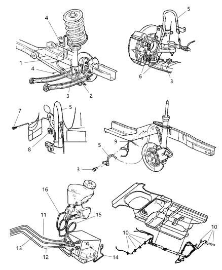 2002 Dodge Neon Lines & Hoses, Brake Diagram 1