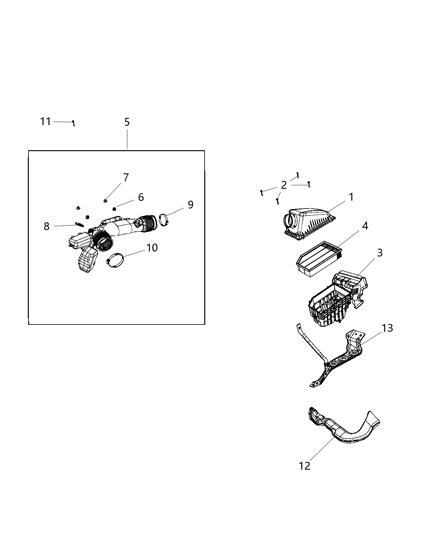 2019 Jeep Wrangler Air Cleaner Diagram 2