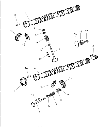 1997 Chrysler Sebring Coupe Camshaft & Valves Diagram 2