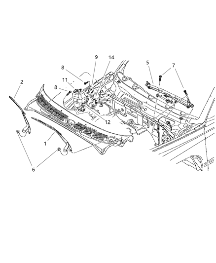 2002 Dodge Durango Blade-WIPER Diagram for 55077090AC