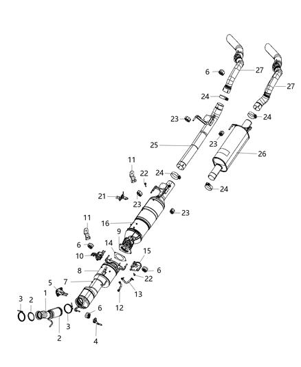 2020 Ram 3500 Clamp-Exhaust Diagram for 68410660AA