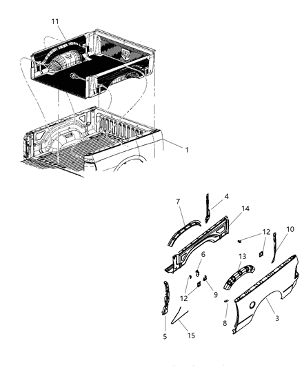 2010 Dodge Ram 2500 Shield-WHEELHOUSE Diagram for 68065468AB