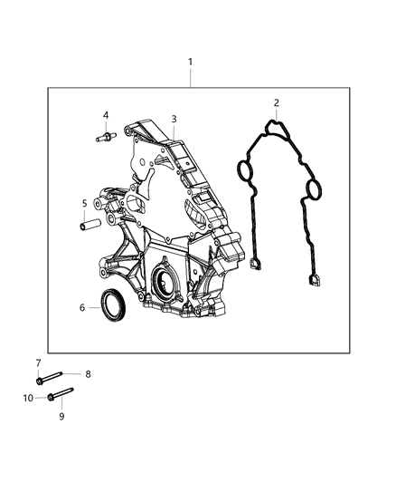 2021 Jeep Grand Cherokee Cover-Timing Case Diagram for 68416971AB