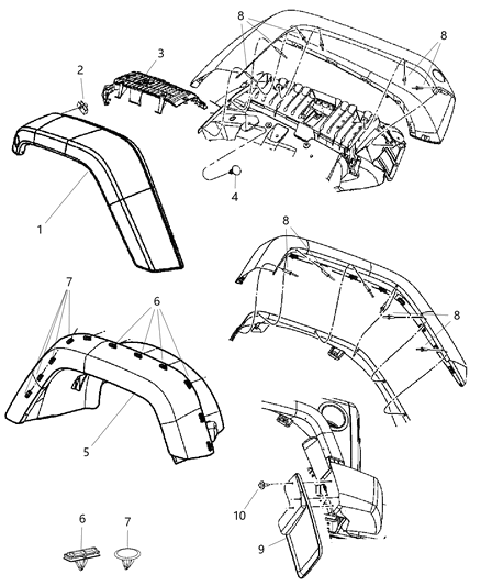 2011 Jeep Wrangler Exterior Ornamentation Diagram