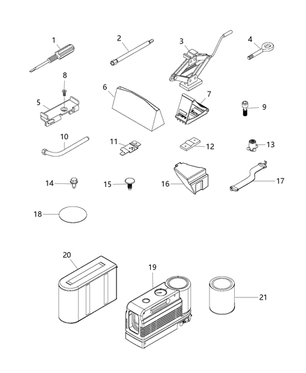 2015 Ram ProMaster City Extension-Jack Handle Diagram for 68265915AA