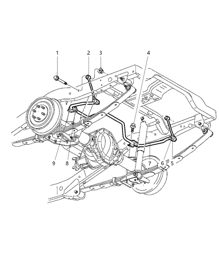 2000 Dodge Durango Stabilizer Bar - Rear Diagram