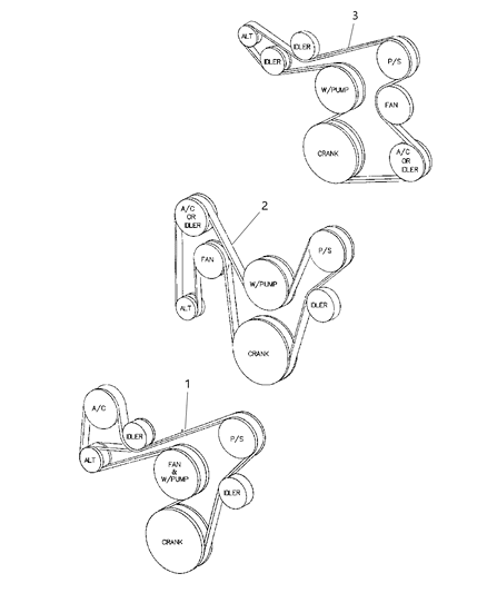 2000 Jeep Cherokee Belt Accessory Drive Diagram for 53012002