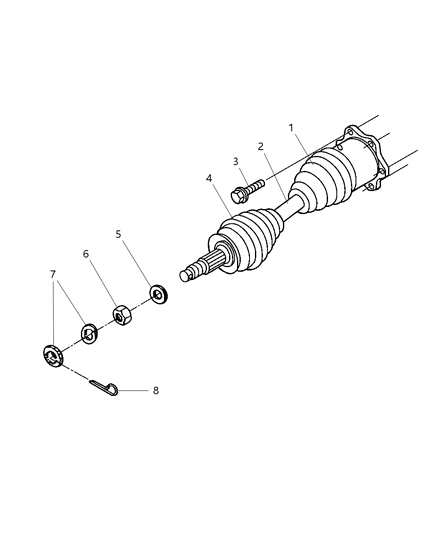 1998 Dodge Dakota Boot Pkg-Half Shaft Diagram for 4883327