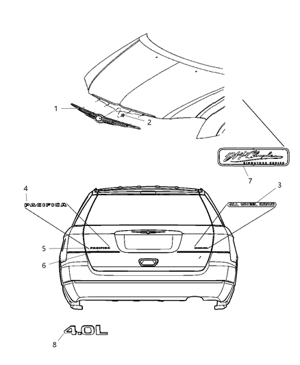 2007 Chrysler Pacifica Decal Diagram for 5113248AA