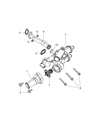 2010 Dodge Journey Thermostat & Related Parts Diagram 2