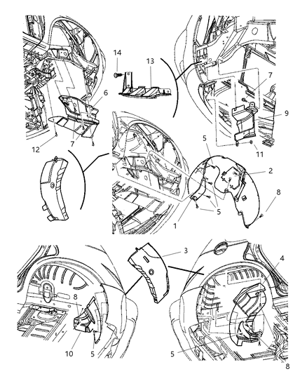 2006 Chrysler PT Cruiser Shield-Air Cleaner Diagram for 4891785AA