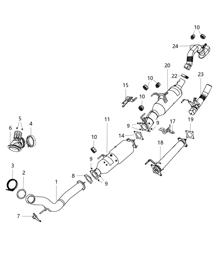 2020 Ram 5500 Exhaust Extension Muffler Diagram for 68261136AA