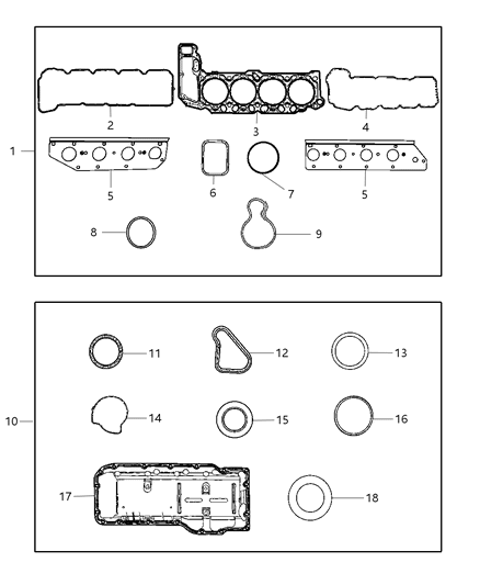 2010 Dodge Dakota Engine Gasket Kits Diagram 2