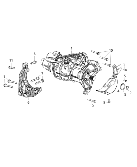 2019 Jeep Compass Bracket-Power Transfer Unit Diagram for 68298624AA
