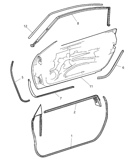 2004 Chrysler Crossfire Seal-Door Diagram for 5097503AA