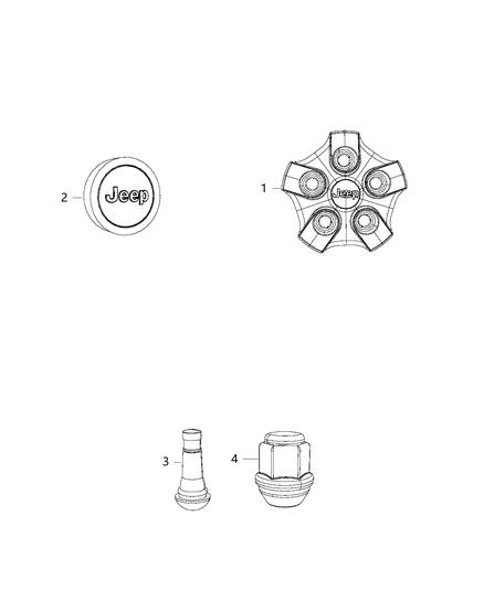 2015 Jeep Compass Wheel Covers & Center Caps Diagram