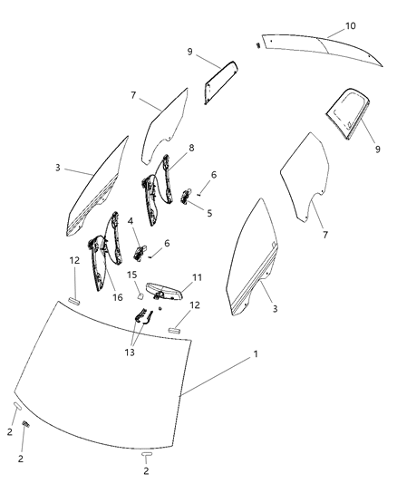 2020 Dodge Journey SHIM-Windshield Diagram for 55276549AB