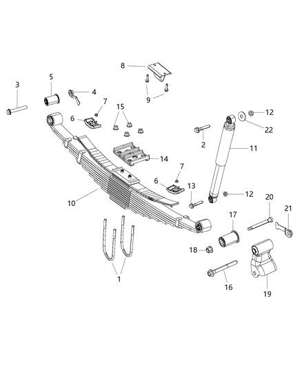 2014 Ram 5500 Rear Leaf Spring Diagram for 5168788AA