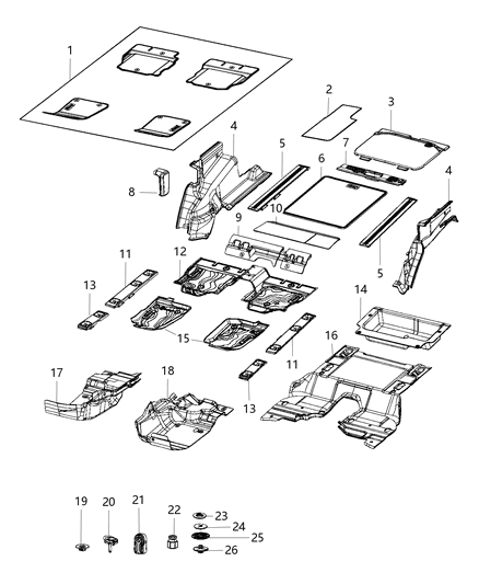 2021 Jeep Wrangler Panel-Cargo Compartment Diagram for 68293755AC