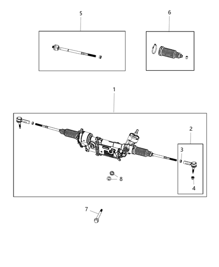 2019 Ram 1500 Tie Rod-Outer Diagram for 68399088AA