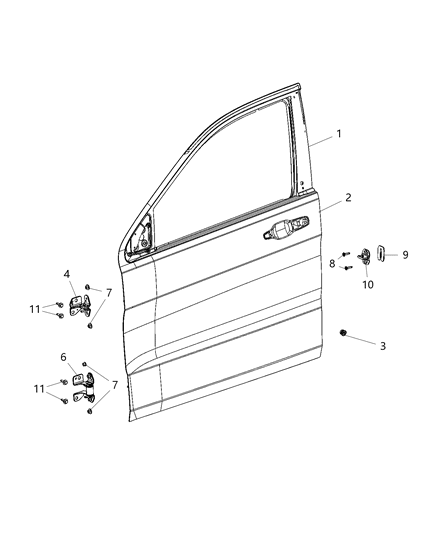 2019 Jeep Grand Cherokee Panel-Front Door Outer Repair Diagram for 55369572AD