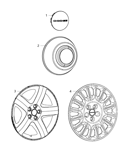 2014 Dodge Charger Wheel Center Cap Diagram for 5PG66LAUAA