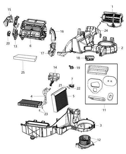 2011 Dodge Nitro A/C & Heater Unit Diagram