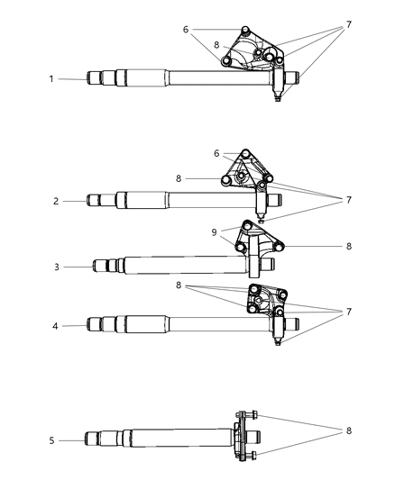 2009 Chrysler Sebring Shafts , Front Axle Diagram 4