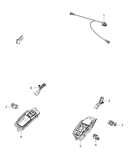 2014 Dodge Viper Switches - Doors & Liftgate Diagram