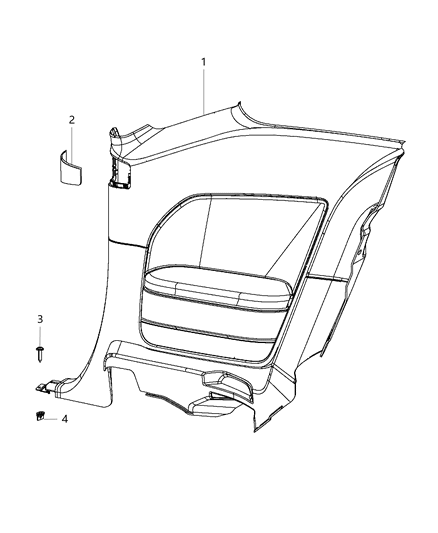 2019 Dodge Challenger Bezel-Seat Belt Quarter Trim Diagram for 5LG40DX9AA