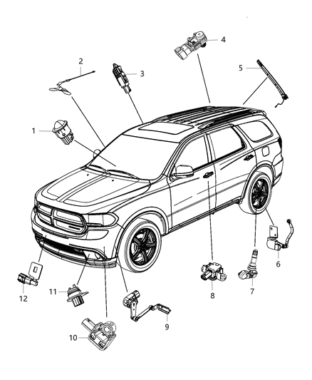 2015 Dodge Durango Sensors - Body Diagram