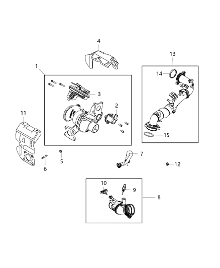 2020 Jeep Renegade Turbocharger / Exhaust Manifold And Oil Hoses / Tubes Diagram 2