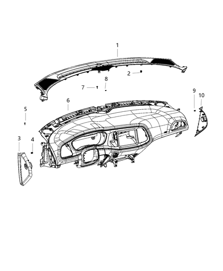 2020 Dodge Challenger Instrument Panel & Structure Diagram 1
