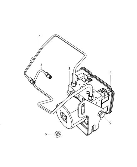 2018 Dodge Durango Hydraulic Control Unit & Brake Tubes, To Master Cylinder Diagram