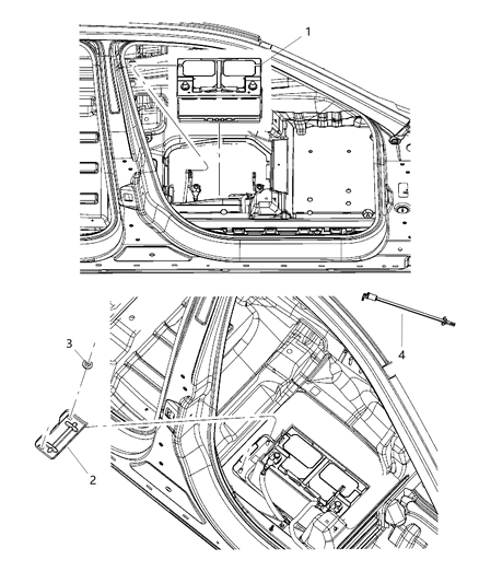 2011 Jeep Grand Cherokee Battery Tray & Support Diagram
