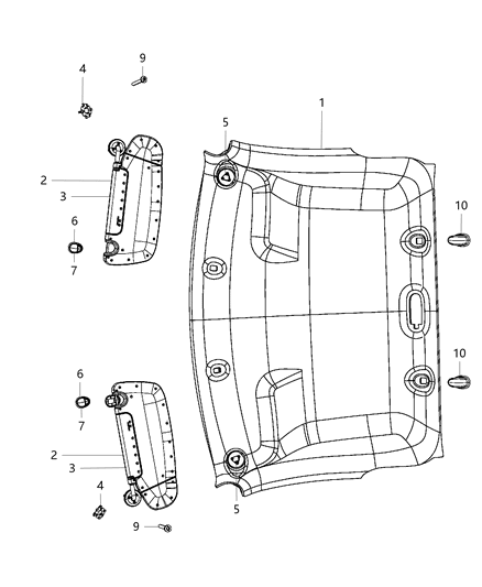 2018 Ram 4500 Headliners & Visors Diagram