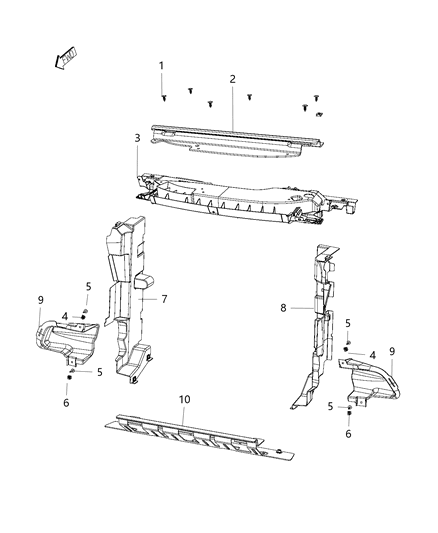 2020 Jeep Cherokee Seal-Radiator Upper Diagram for 68437120AA