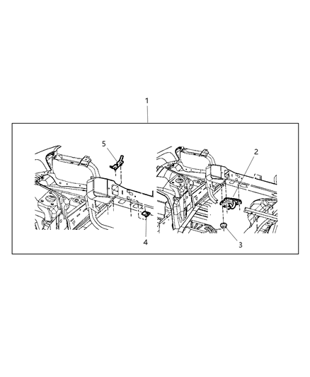 2010 Jeep Commander Hook Kit - Tow - Front Diagram