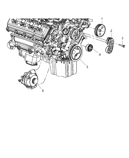 2010 Dodge Charger Pulley & Related Parts Diagram 3