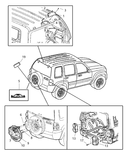 2007 Jeep Liberty Lamp-High Mounted Stop Lamp Diagram for 55156027AA