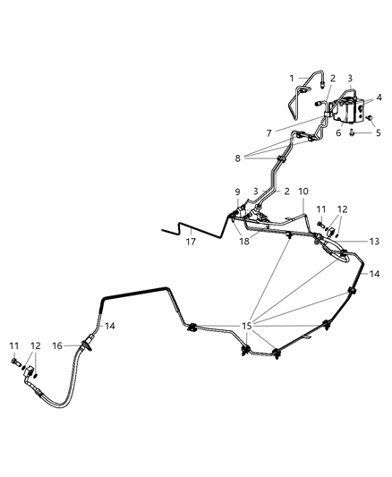 2008 Dodge Ram 1500 Line-Brake Diagram for 55366349AD