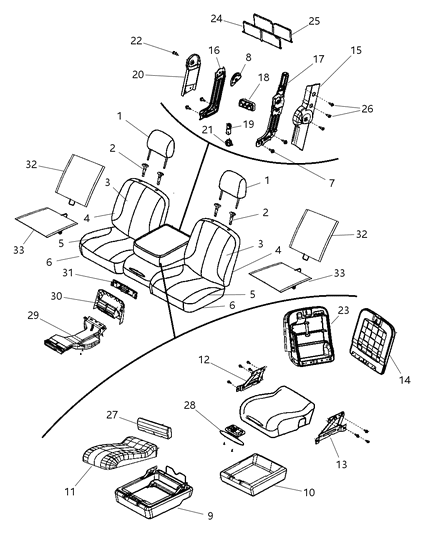 2010 Dodge Ram 3500 Pickup Front Seat - Split Seat Diagram 4