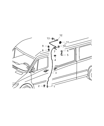 2009 Dodge Sprinter 2500 Rear A/C Condensed Water Drain Diagram