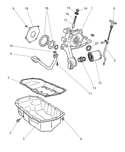 1999 Chrysler Sebring Convertible Engine Oiling Diagram 2