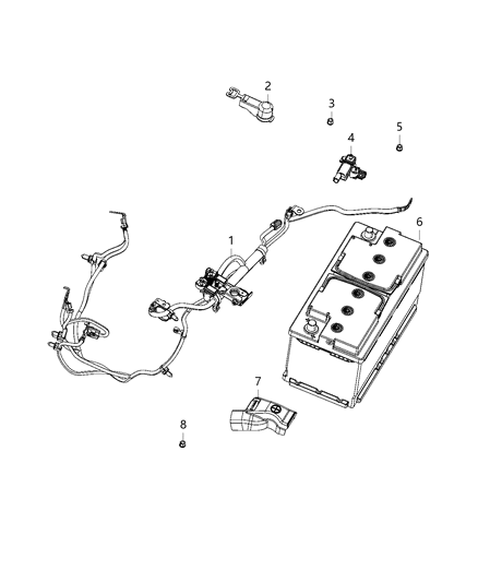 Wiring-Battery, Alternator, And St Diagram for 68430575AD