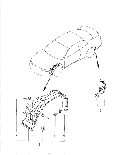 1999 Dodge Avenger Shields - Floor Pans Diagram 1