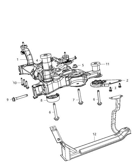 2010 Dodge Journey Crossmember - Front Suspension Diagram